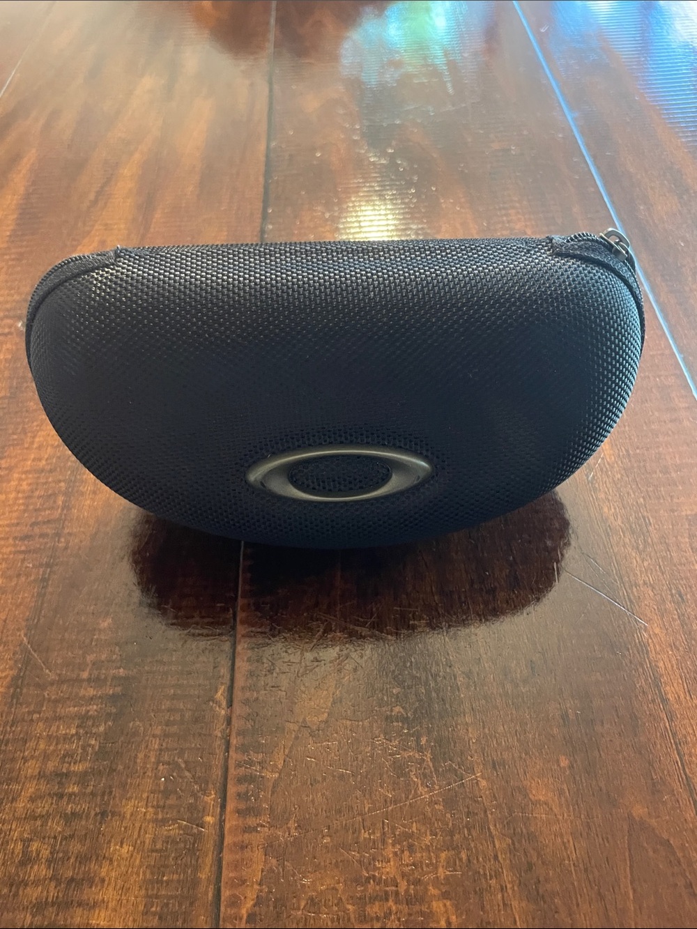 Oakley Black Textured Zip Eyewear Case with Oval Logo